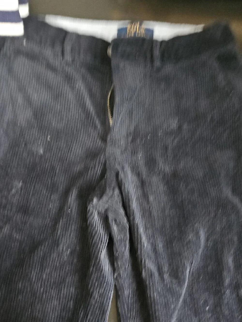 Ralph Lauren Navy Corduroy Pants with Red Polo Emblem Size 10
